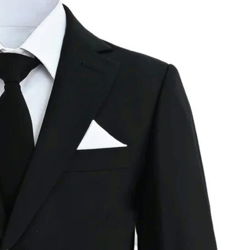Black Suit with White Accents