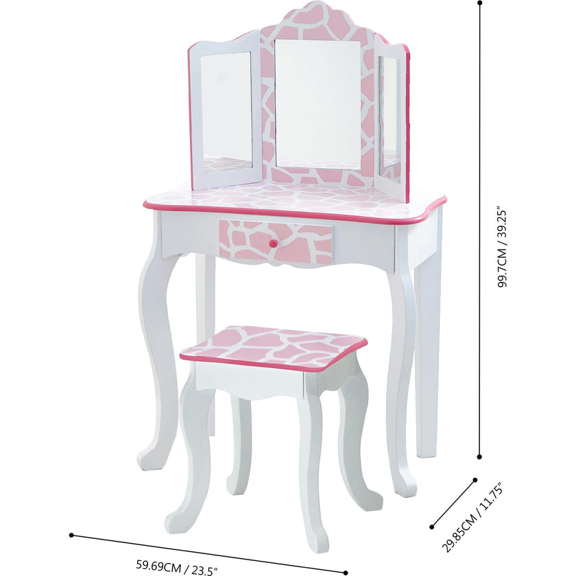 Teamson Kids Wooden Print 2-pc. Play Vanity