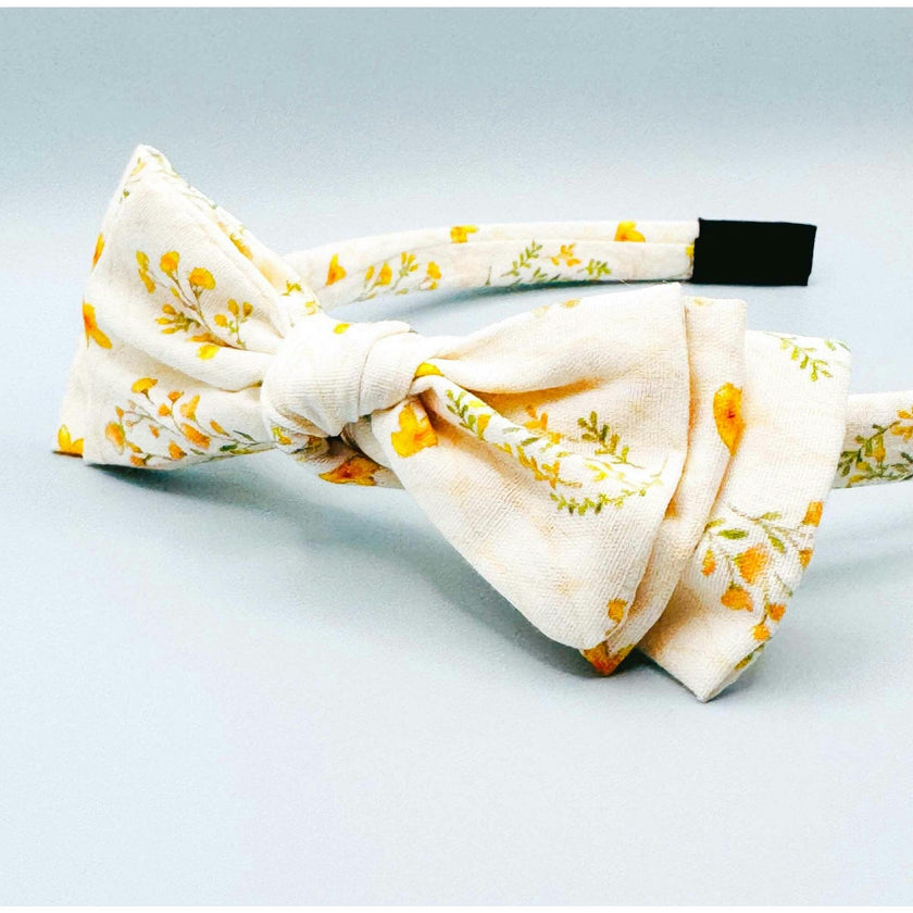 Three Little Bows Headband | Golden Blossom