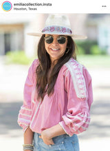 Zinnia Sun Hat - Wide & Short Red Grosgrain Ribbon