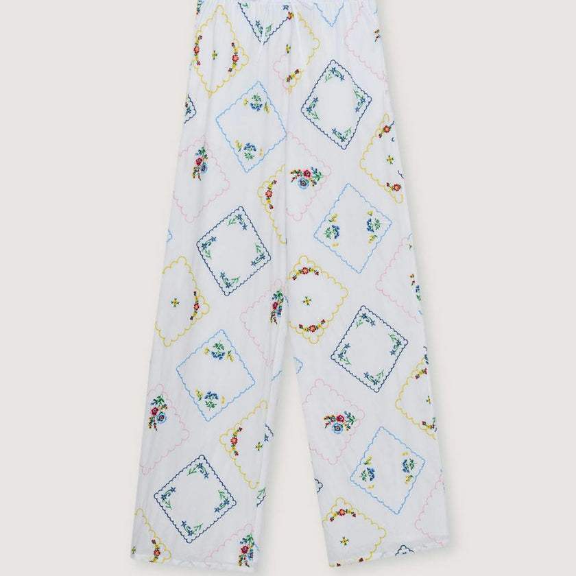 Jacinthe Woman Pant Multicolor Embroidery