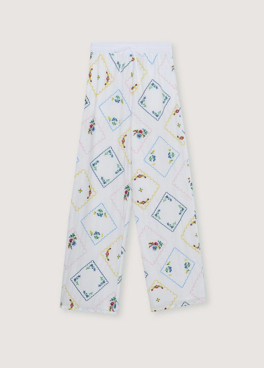 Jacinthe Woman Pant Multicolor Embroidery