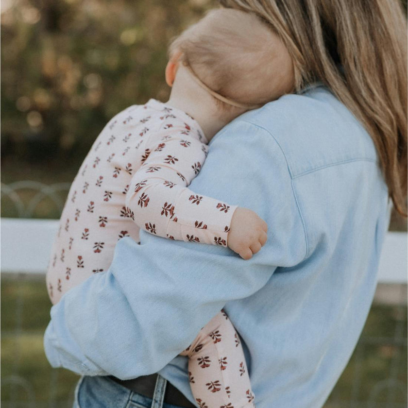 Modal Convertible Footy Pajamas in Wild Rose
