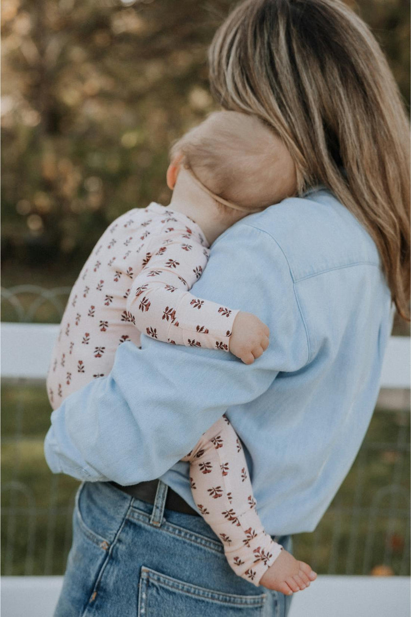 Modal Convertible Footy Pajamas in Wild Rose