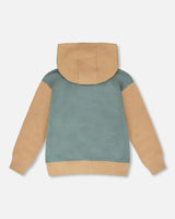 Hooded French Terry Cardigan Mint Green