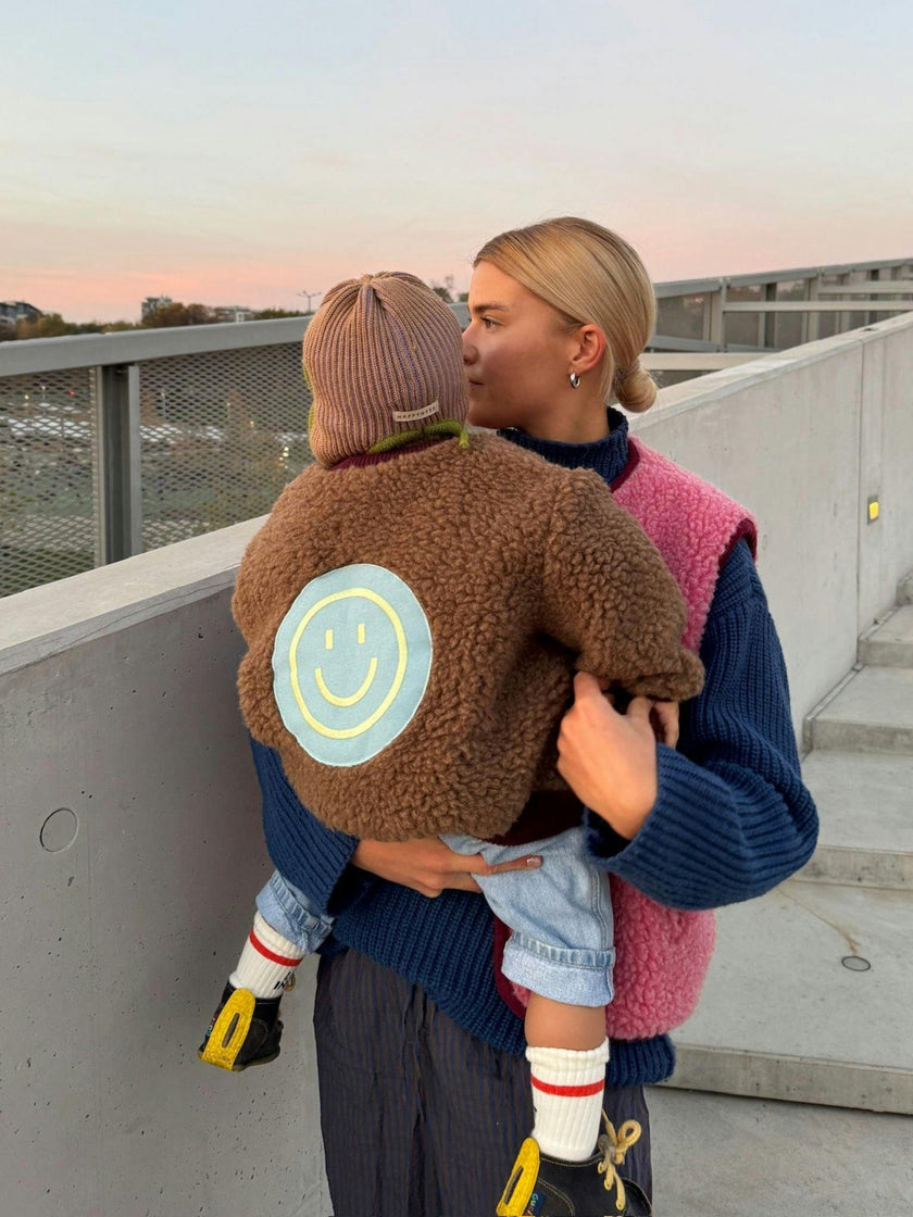 children's merino wool bomber jacket - teddy brown