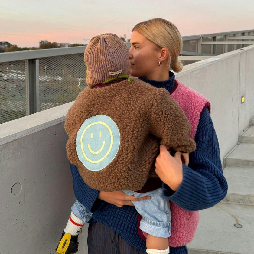 children's merino wool bomber jacket - teddy brown