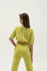 Terry Cloth Elbow Sleeve Pullover