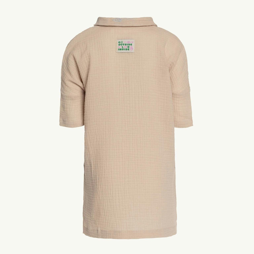 children's muslin short dress - sand