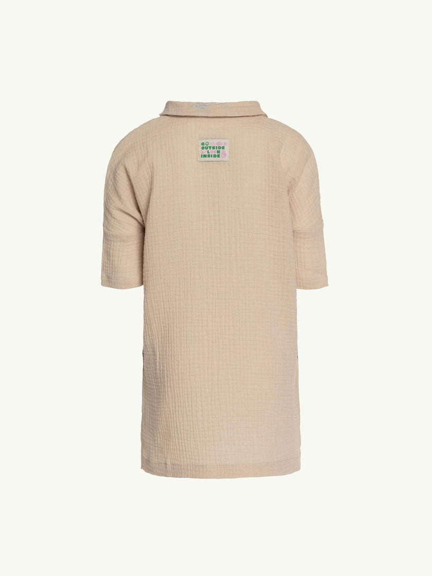 children's muslin short dress - sand