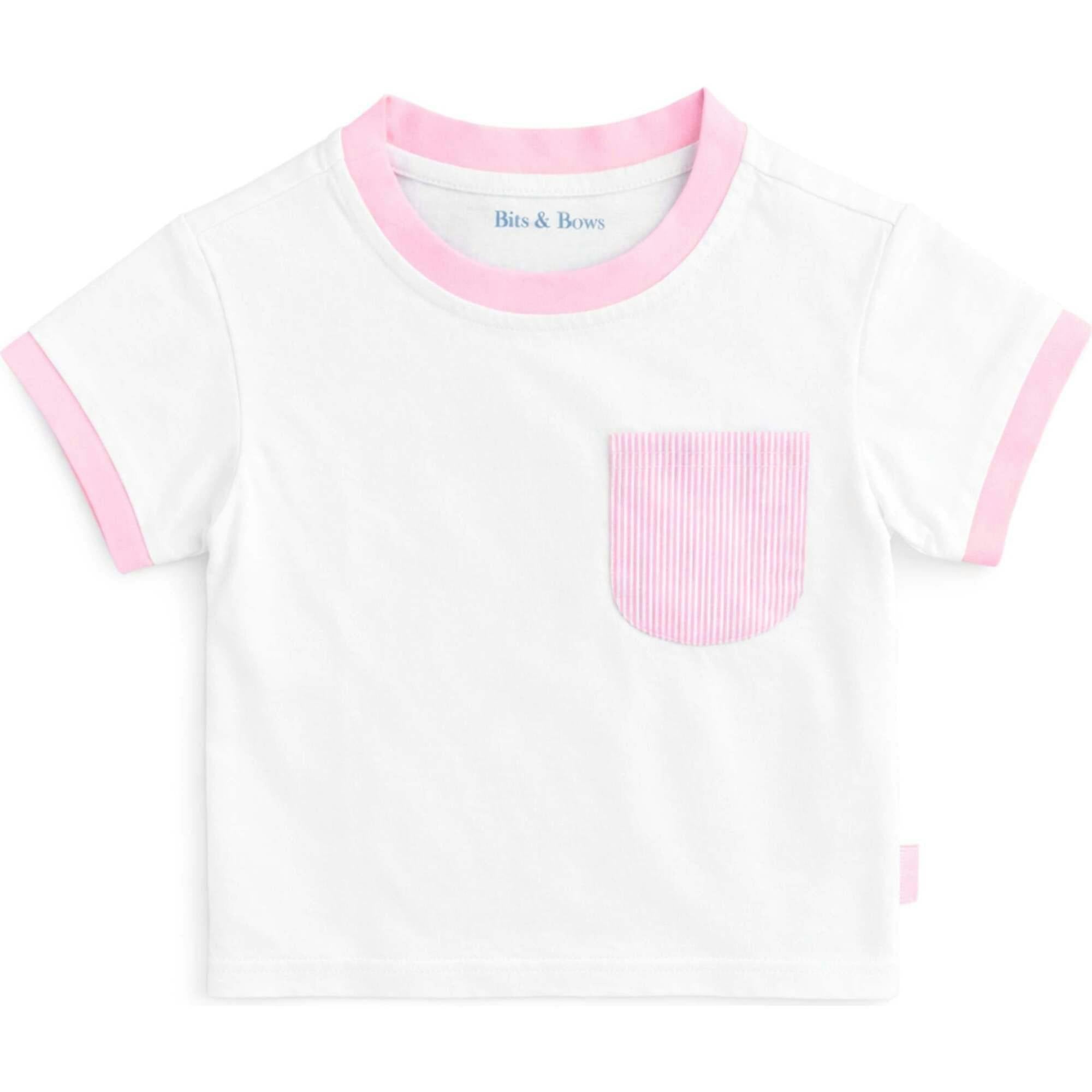 Pink Seersucker Pocket T-Shirt