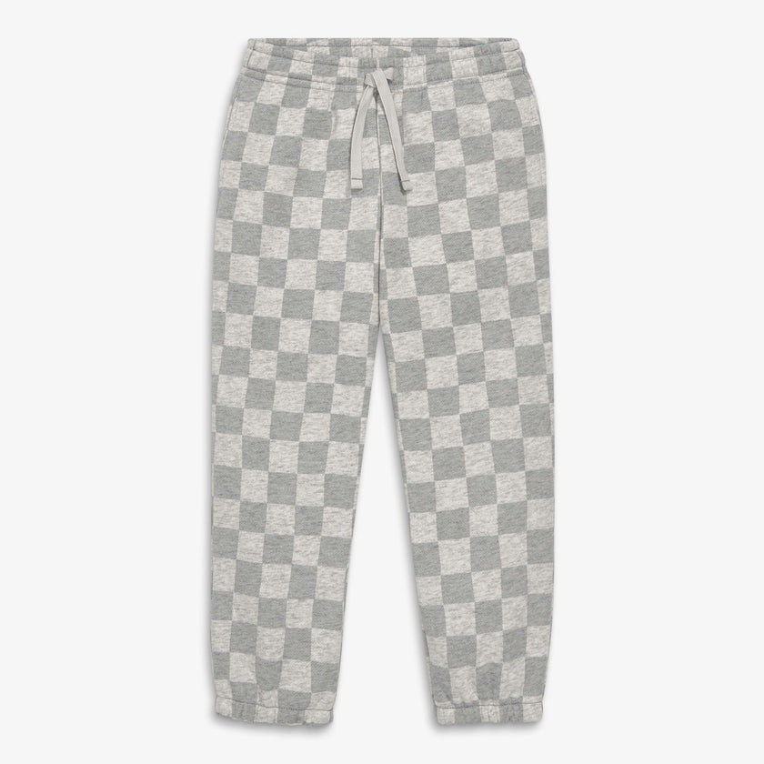 Kids cozy fleece sweatpant in checks