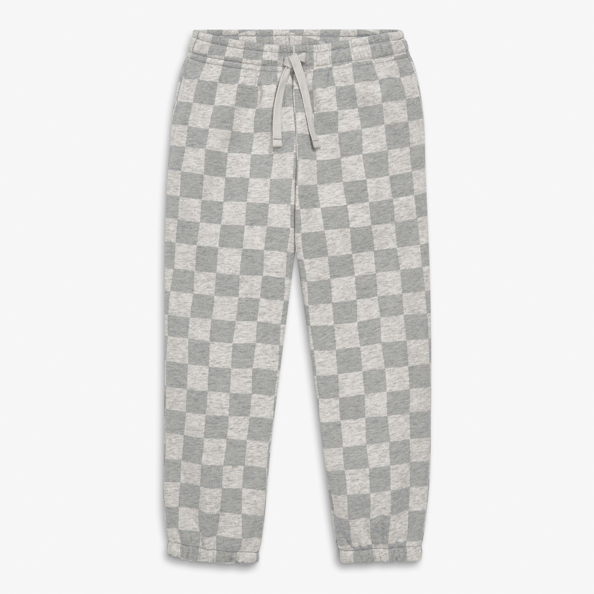 Kids cozy fleece sweatpant in checks