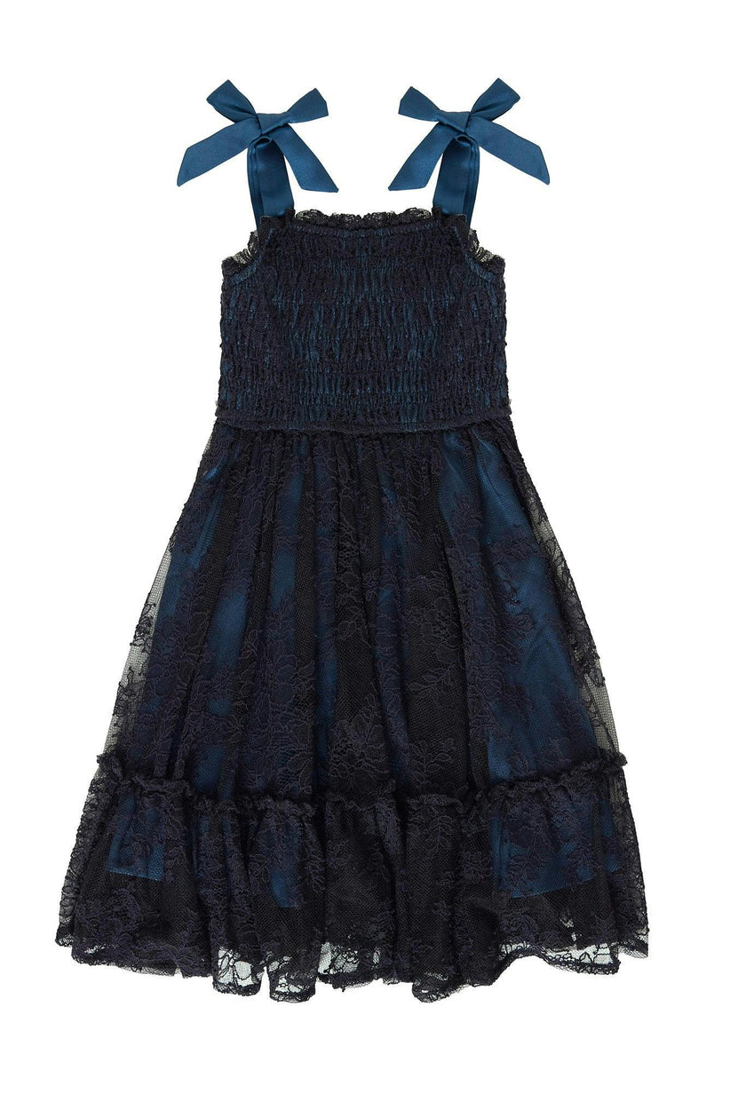 Mini Isadora Dress in Navy & Black