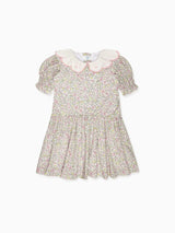 Nicky Hilton x La Coqueta Sage Floral Iris Girl Drop Waist Dress