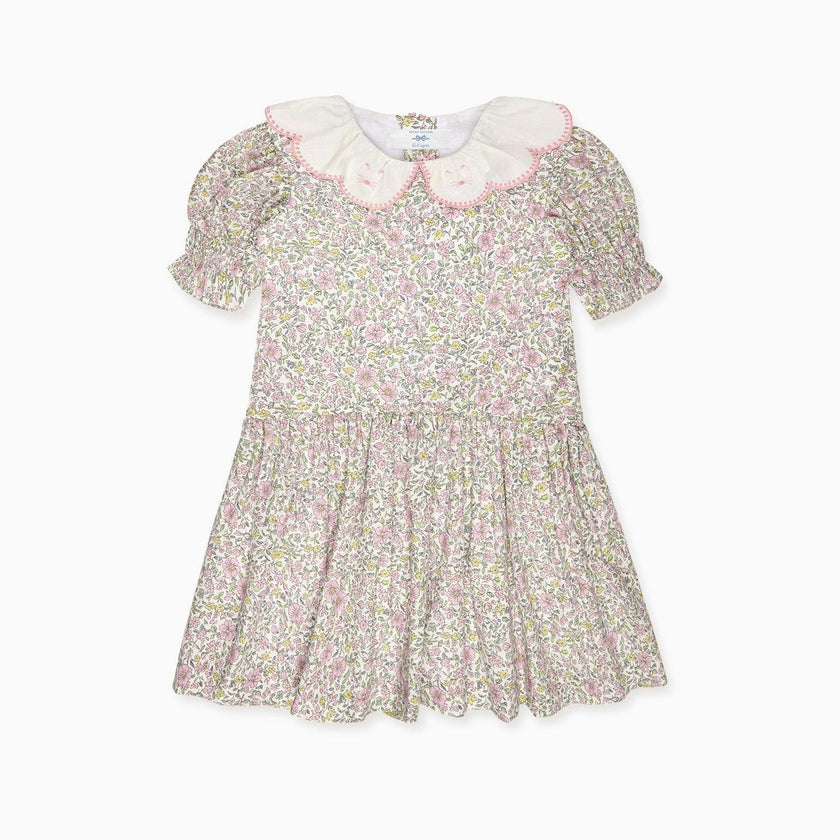 Nicky Hilton x La Coqueta Sage Floral Iris Girl Drop Waist Dress