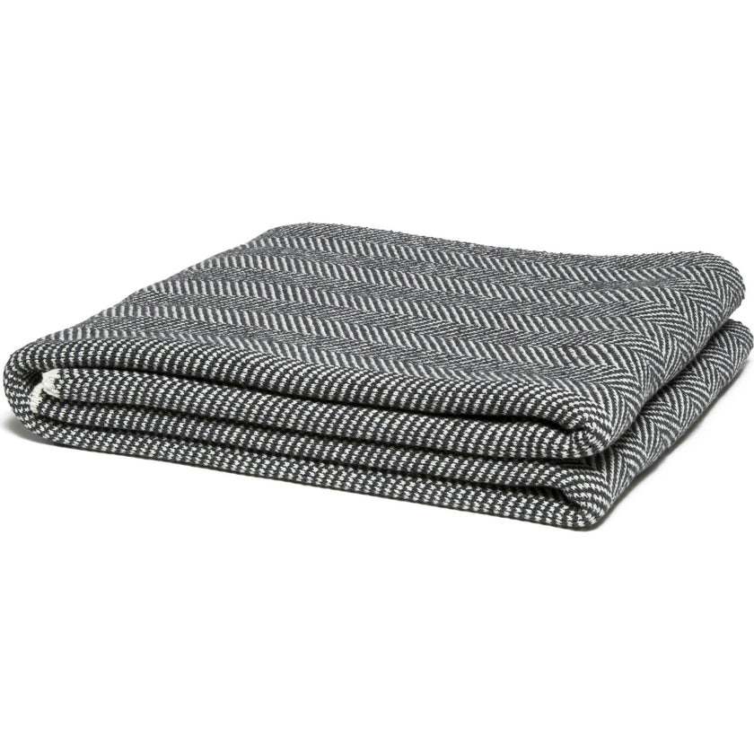 Cotton Sustainable Knit Throw Blanket - Herringbone