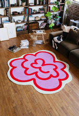 Funky Flower Shaped Irregular Rug by Shayla Goethe