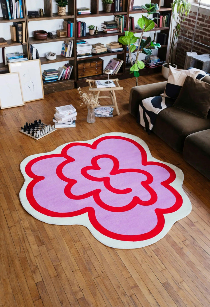 Funky Flower Shaped Irregular Rug by Shayla Goethe