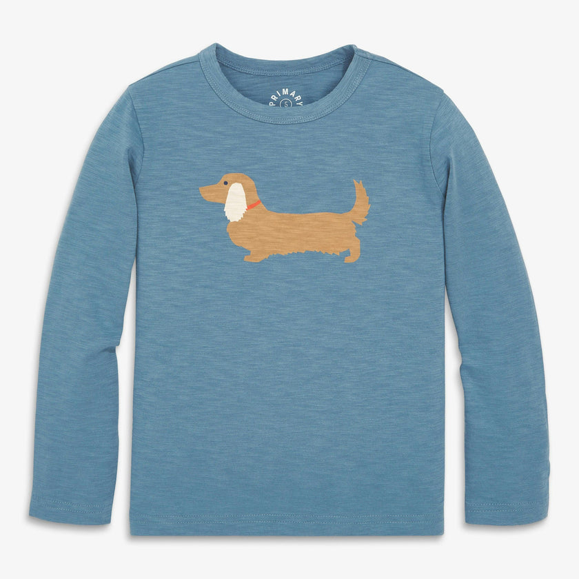 Kids long sleeve dachshund tee