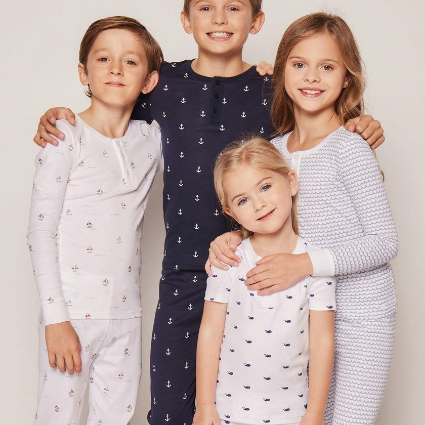 Kid's Pima Snug Fit Pajama Set in Bateau