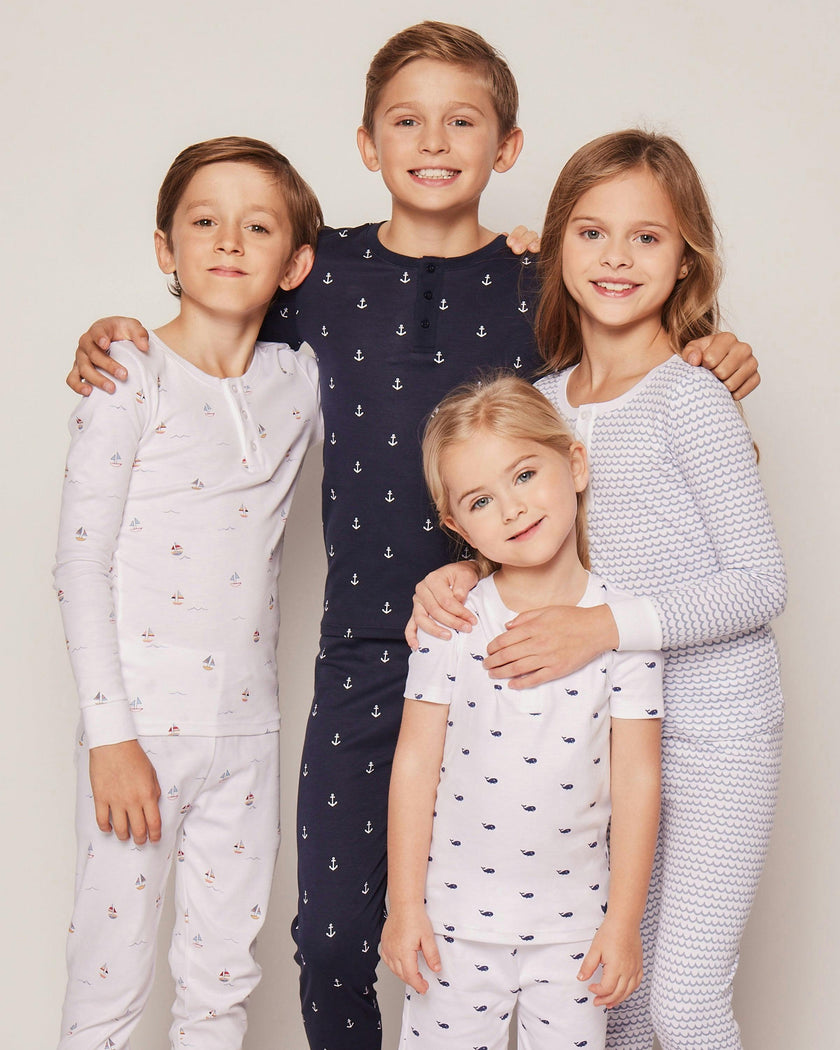 Kid's Pima Snug Fit Pajama Set in Bateau