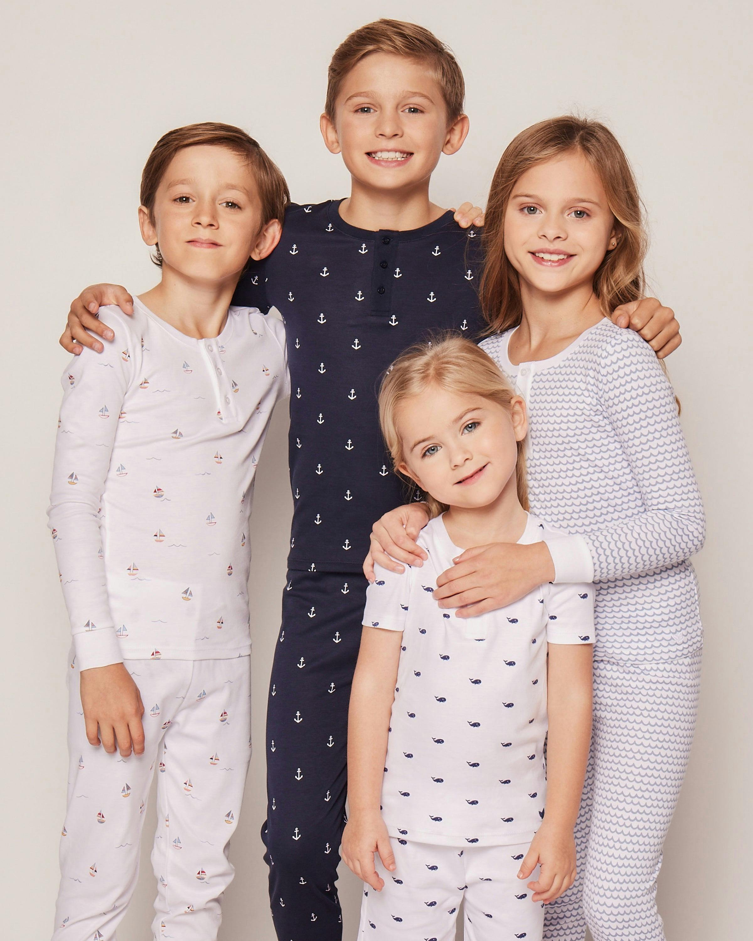 Kid's Pima Snug Fit Pajama Set in Bateau
