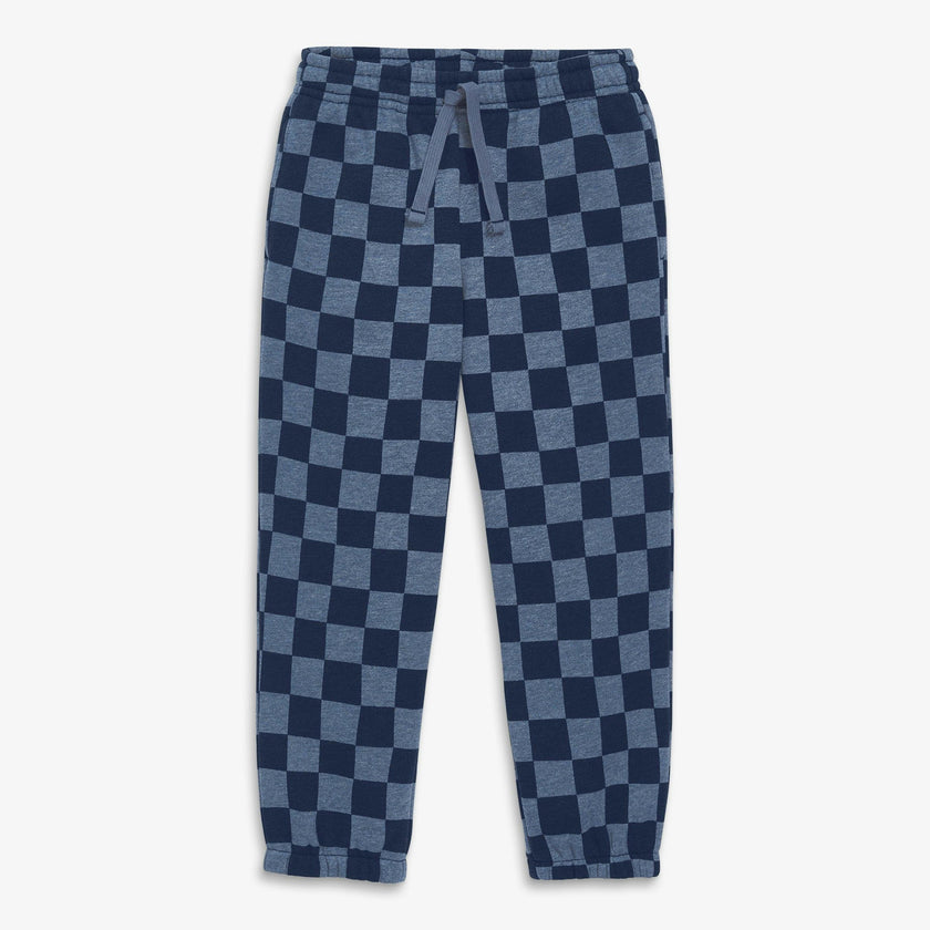 Kids cozy fleece sweatpant in checks