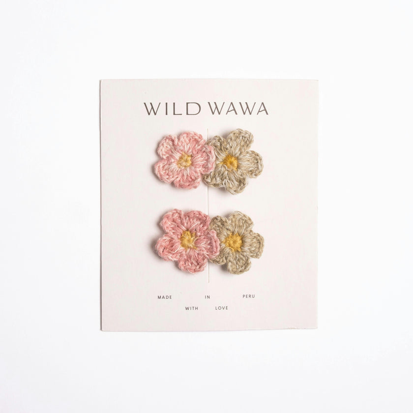 Crochet Clip Set in Meadow Bloom