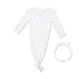 Little Horseshoes Pink - Knotted Gown and Knot Headband