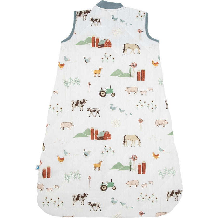 Cotton Muslin Quilted Sleep Bag - Farmyard