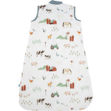 Cotton Muslin Quilted Sleep Bag - Farmyard