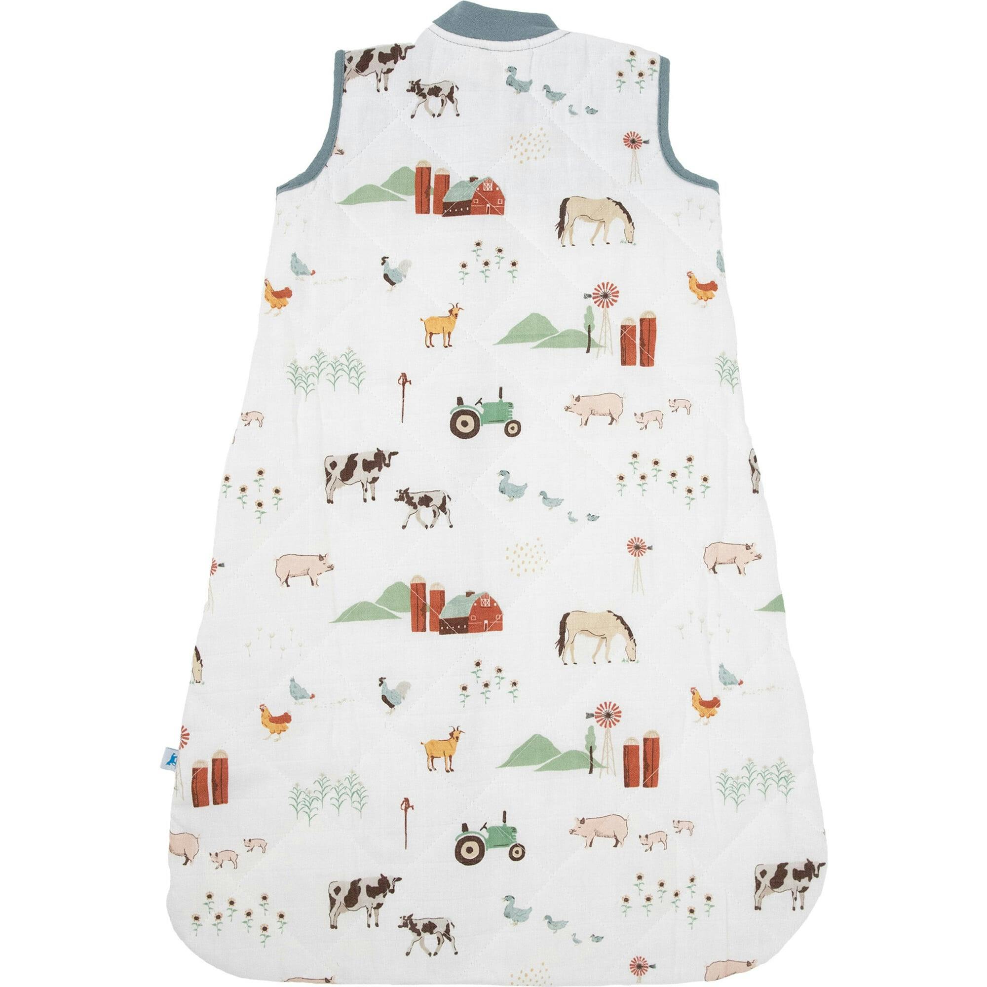 Cotton Muslin Quilted Sleep Bag - Farmyard