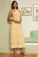 Abigail Sand Shell Strap Midi Dress
