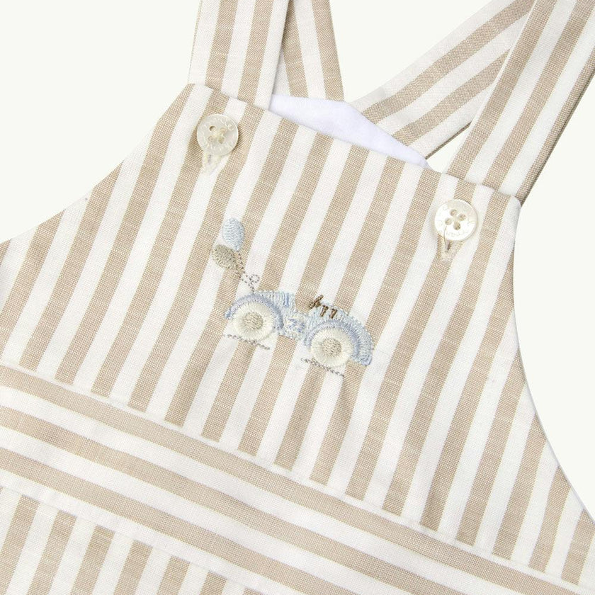 Alfie Stripe Race Car Baby Dungaree