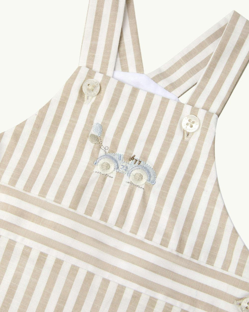 Alfie Stripe Race Car Baby Dungaree
