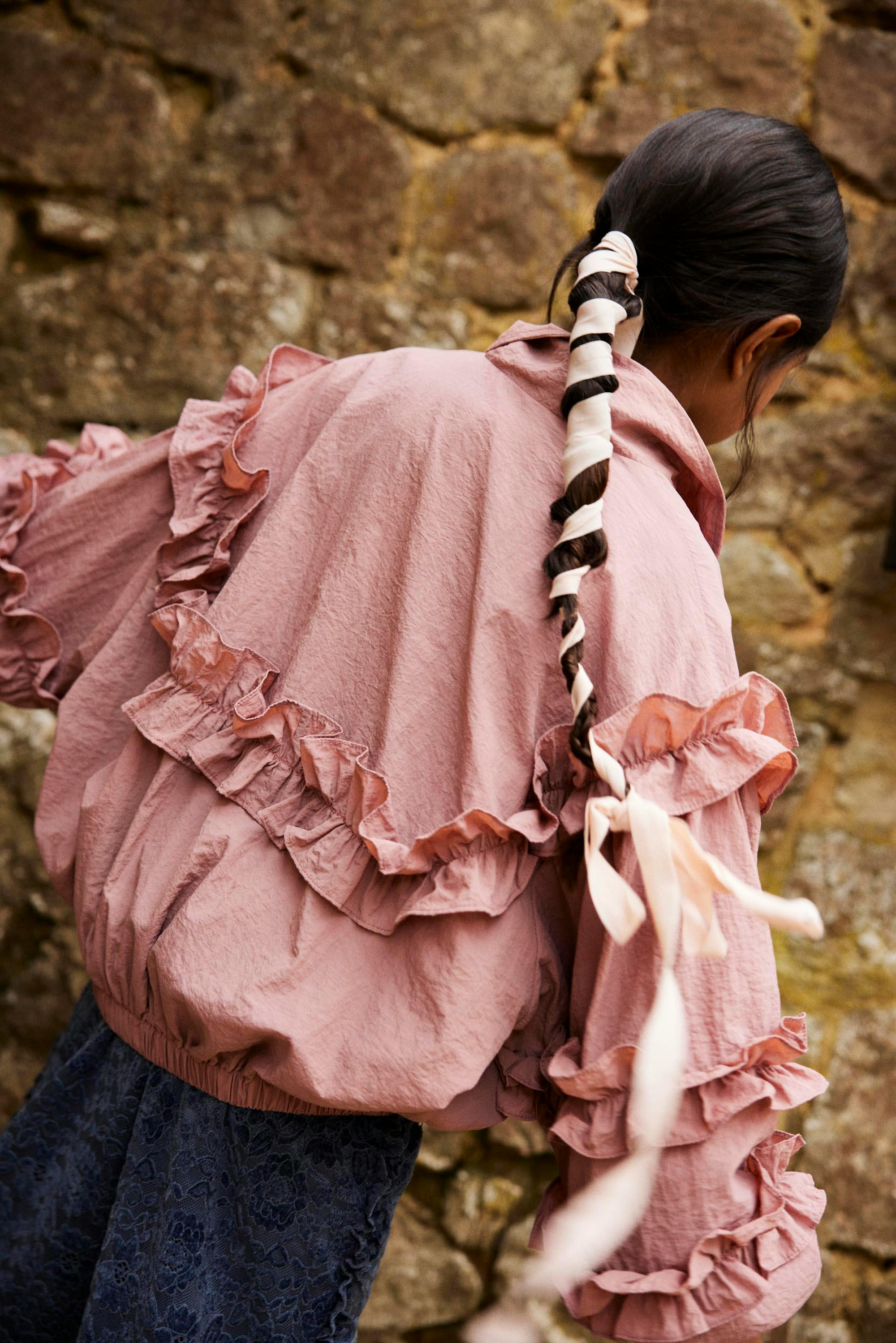RUFFLES NYLON JACKET PINK