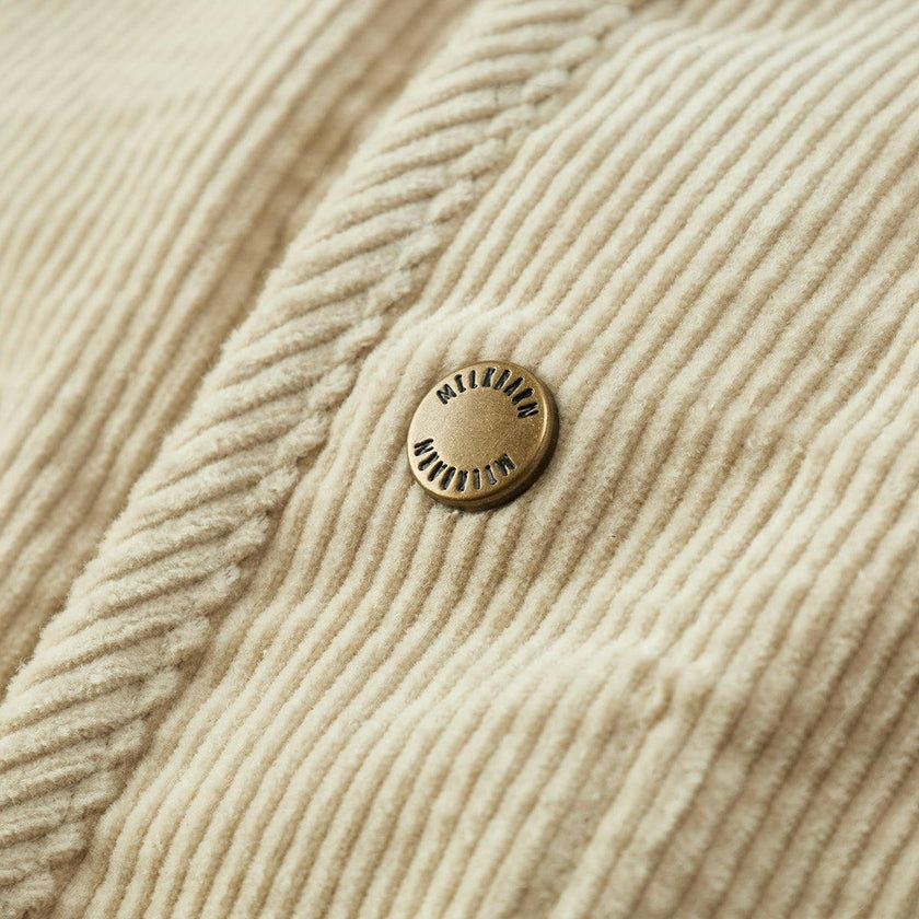 Beige Corduroy Sherpa Reversible Jacket