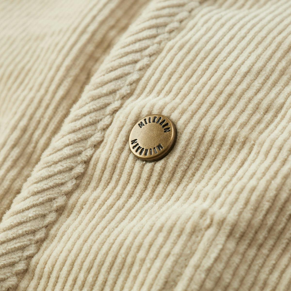 Beige Corduroy Sherpa Reversible Jacket
