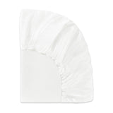 Mini Crib Sheet in GOTS Certified Organic Brushed Cotton in Bright White