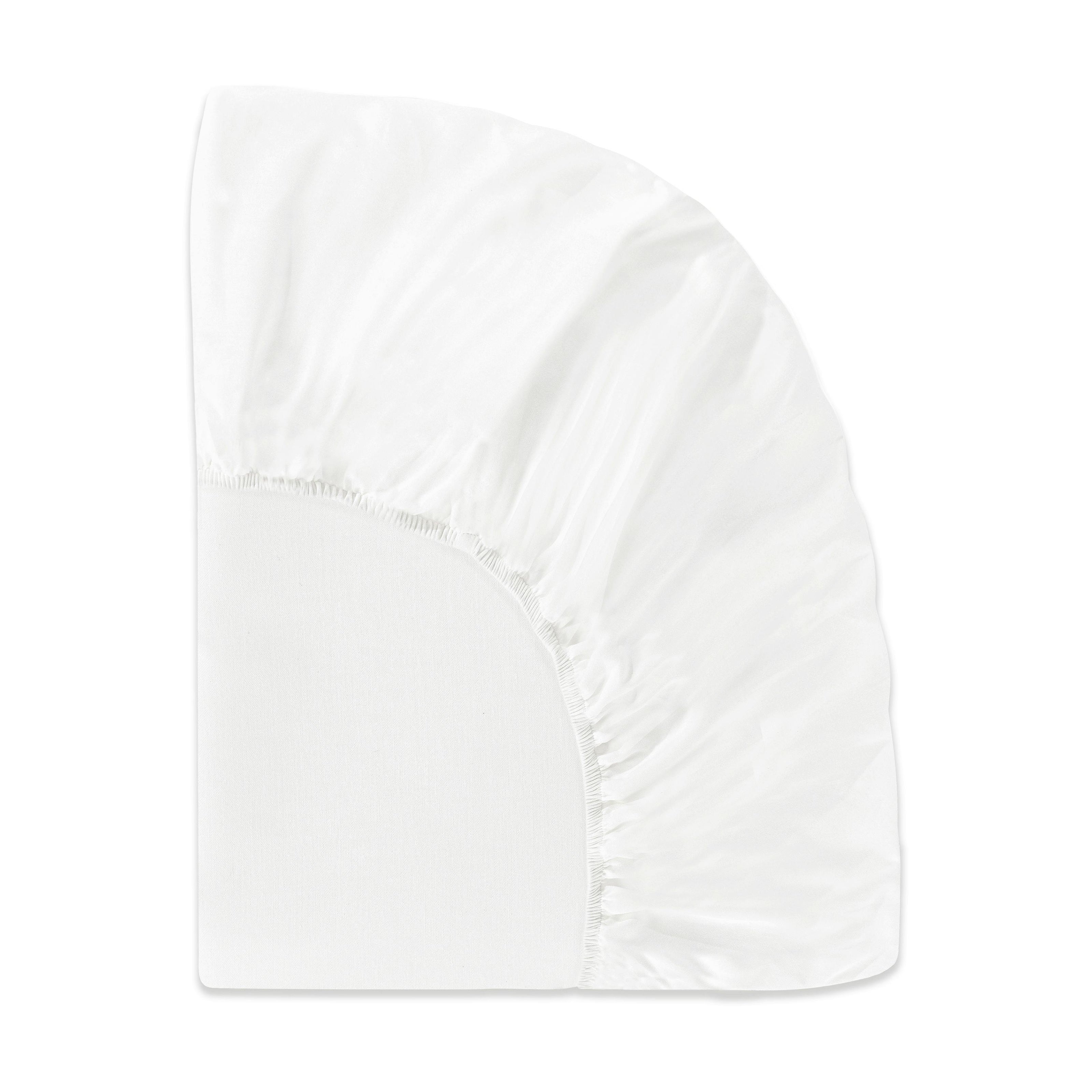 Mini Crib Sheet in GOTS Certified Organic Brushed Cotton in Bright White