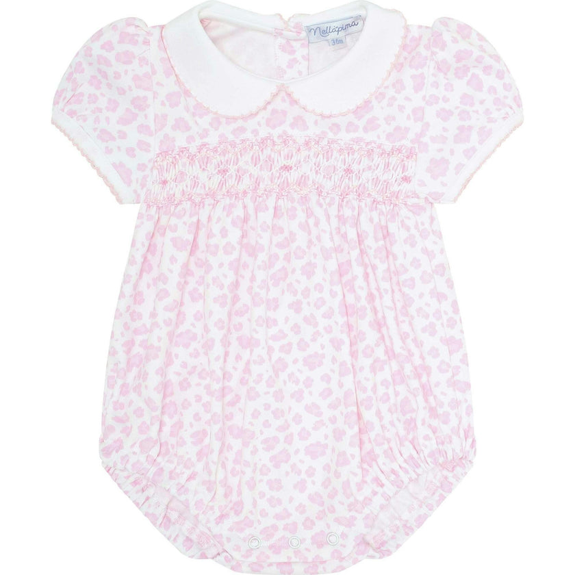 Pink Cheetah Print Smocked Bubble