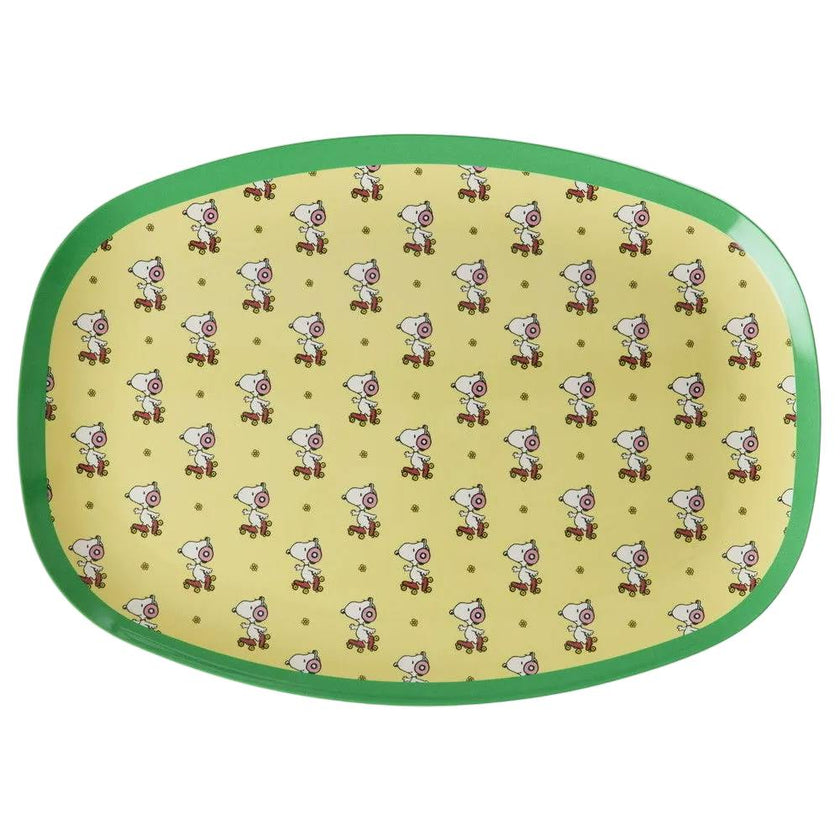 Rectangular Plate with Snoopy Print - Yellow -