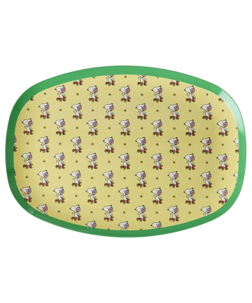 Rectangular Plate with Snoopy Print - Yellow -
