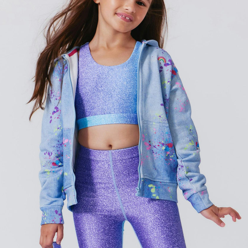 Girls Oversized Drop Shoulder Full-Zip Hoodie