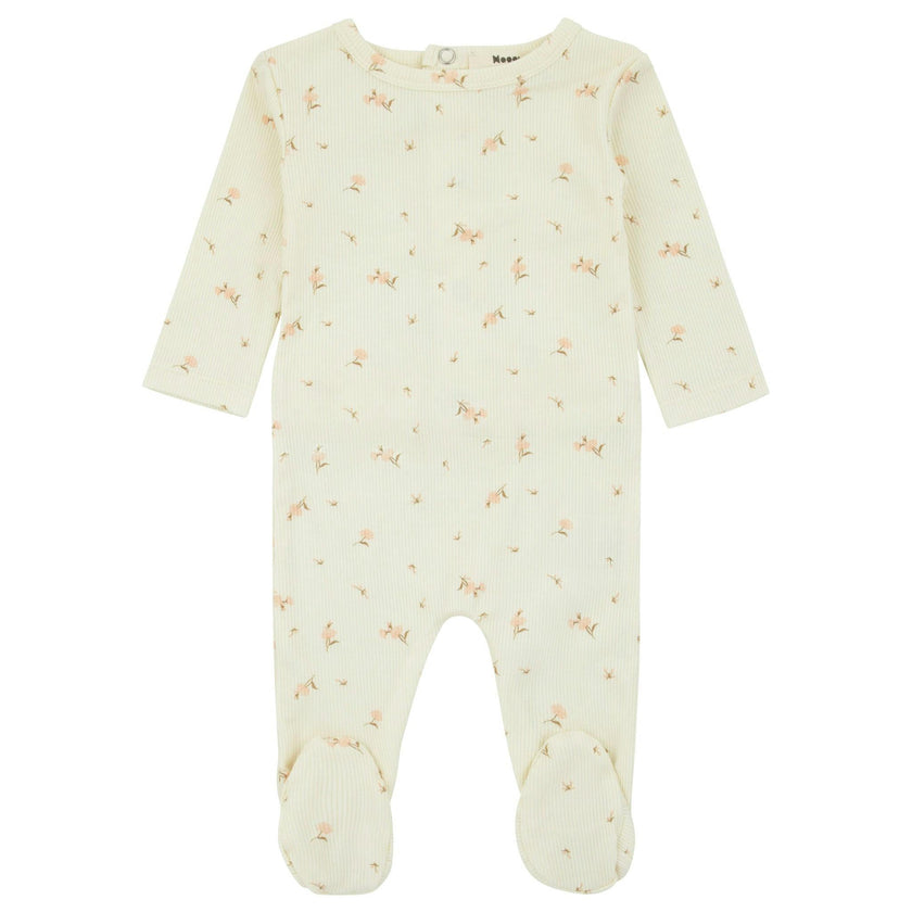 Bamboo Ribbed Floral Footie