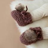 Booties with Pom - Mauve
