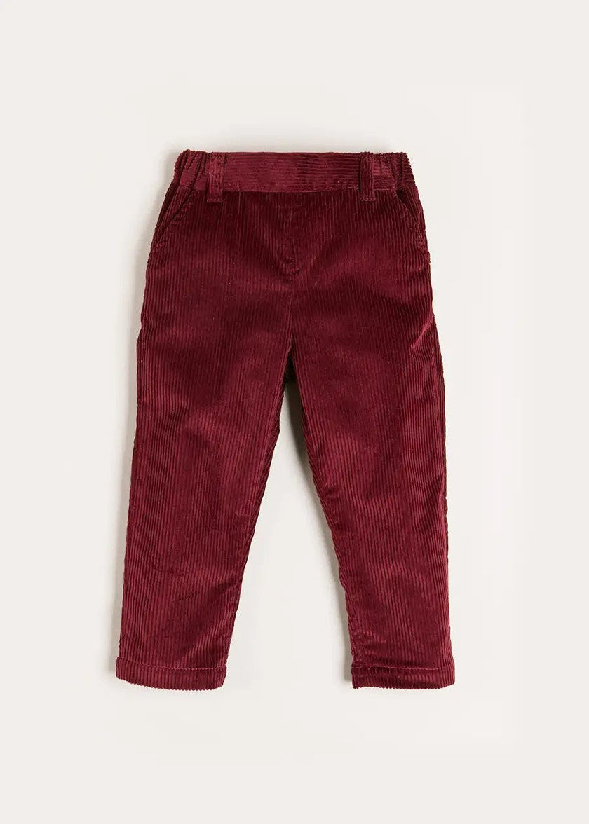 Corduroy Trousers in Burgundy (18mths-5yrs)