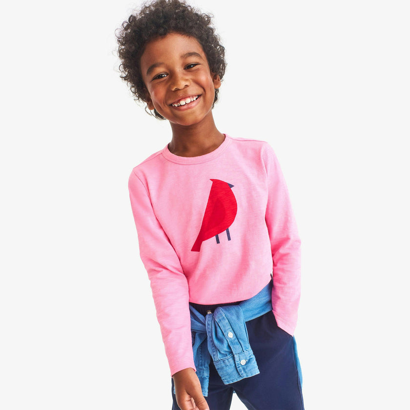 Kids long sleeve cardinal tee