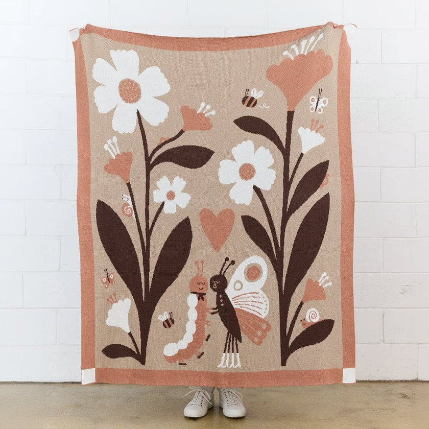 Bugs in Love Knit Blanket